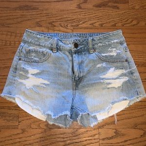 American Eagle- High Waisted Distressed Shorts